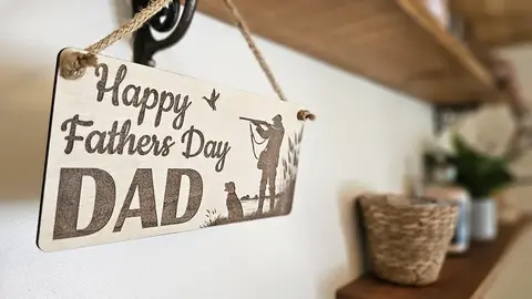 Happy Fathers Day DAD Shooting Themed Decorative Gift Plaque
