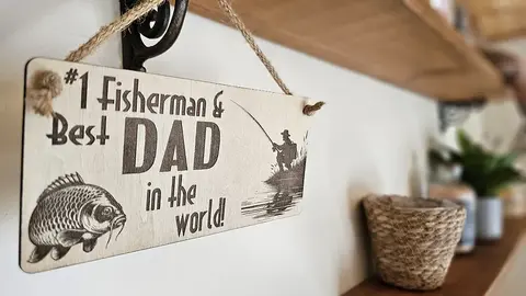 Number 1 Fisherman and Best Dad Decorative Sign | Plaque
