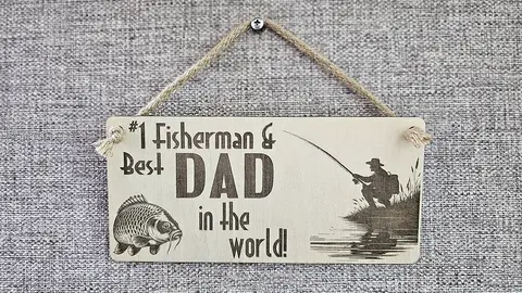 Number 1 Fisherman and Best Dad Decorative Sign | Plaque