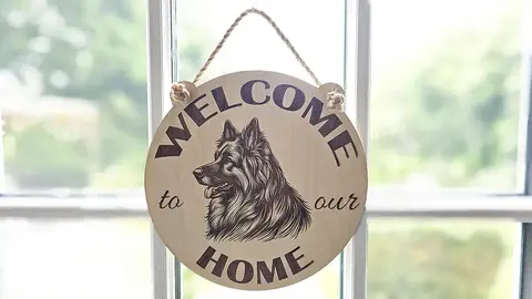 Welcome to our Home Alsatian - German Shepherd Decorative Sign