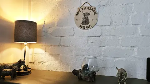 Welcome To Our Home Highland Cow Wall Mounted Plaque Decorative Guest Sign