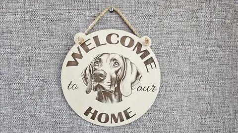 Welcome To Our Home Weimaraner Hanging Wall Door Porch Plaque / Sign