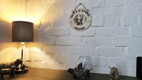 Welcome To Our Home Weimaraner Hanging Wall Door Porch Plaque / Sign