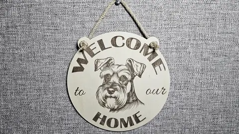Schnauzer Welcome to our Home Decorative Sign Plaque