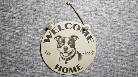 Staffy Welcome to our Home Decorative Sign | Plaque