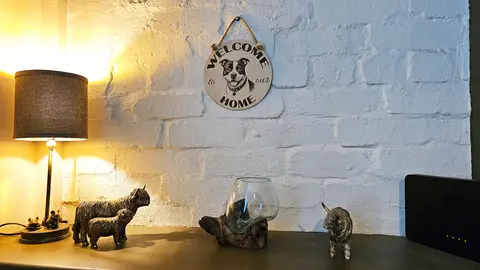 Staffy Welcome to our Home Decorative Sign | Plaque