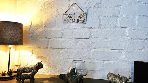 Cat Mum with Paw Print | Cat and Kitten Decorative Sign | Plaque