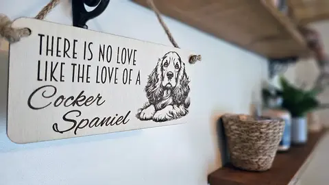 Cocker Spaniel Decorative Sign | Plaque | Desk or Wall Mounted | Personalise Option