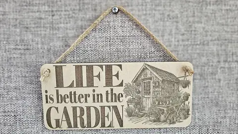 LIFE is better in the Garden Decorative Sign | Hanging Wooden Wall Plaque | Gardening Gift