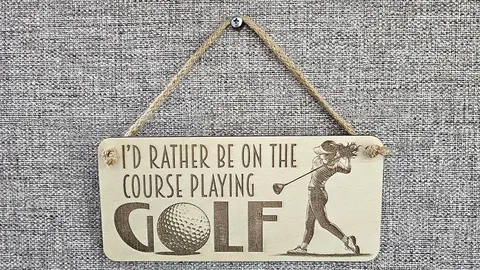 Female Golfing Decorative Sign | Plaque
