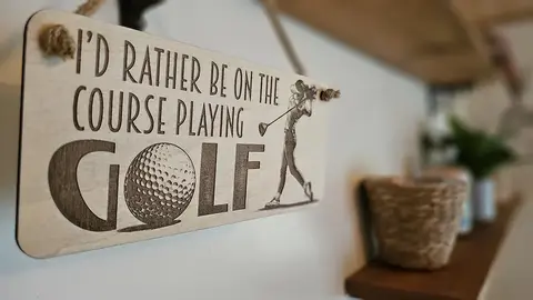 Female Golfing Decorative Sign | Plaque
