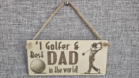 No1 Golfer and Best Dad in the World Plaque Decorative Wooden Sign