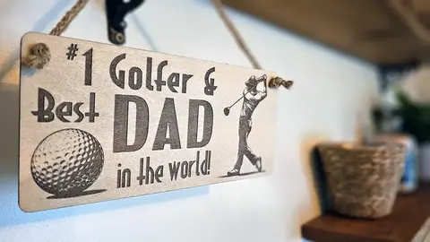No1 Golfer and Best Dad in the World Plaque Decorative Wooden Sign
