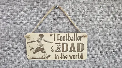 No1 Footballer and Best Dad in the World Plaque Decorative Wooden Sign