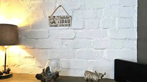 No1 Footballer and Best Dad in the World Plaque Decorative Wooden Sign