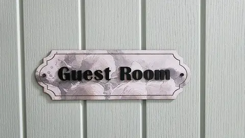 Guest Room Deluxe Decorative Decoupaged Door Sign With Raised Lettering Handmade