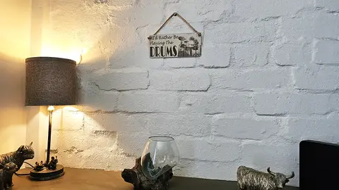 I'd Rather Be Playing The Drums Decorative Sign | Music Themed Drummer Plaque