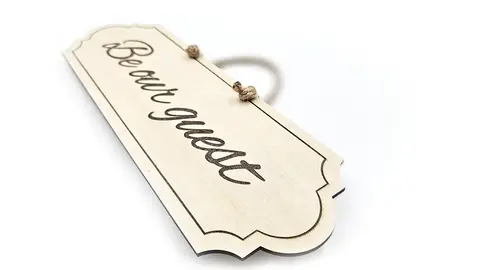 Be our Guest hanging wall plaque / sign delicate classy design