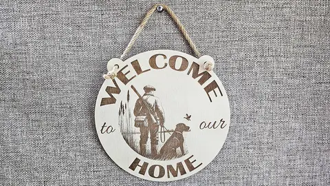 Hunting Themed Welcome To Our Home Sign Shooting Hanging Wall Plaque