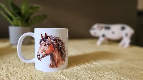 Life is better with Horses Mug White With Quote and Horse Image