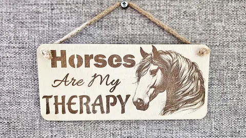 Horses Are My Therapy Decorative Sign | Plaque | With Cute Funny Saying