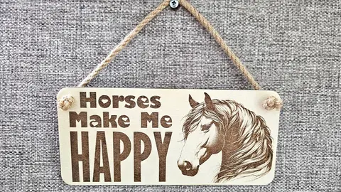 Horses Make Me Happy Decorative Sign | Plaque | With Cute Funny Saying