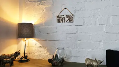 Horses Make Me Happy Decorative Sign | Plaque | With Cute Funny Saying