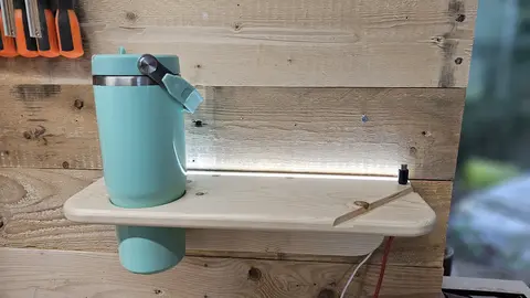 Bedside Shelf Unit with Phone & Stanley Cup Holders With LED Night Light