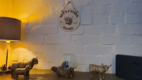 Welcome to our Home Highland Cow Plaque Sign Full Head Image