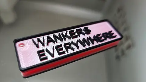 Wankers Everywhere Adult Explicit Inappropriate Rude Keyring NSFW