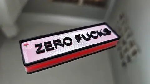 ZERO FUCKS Funny Adult Rude Explicit Insulting Keyring NSFW