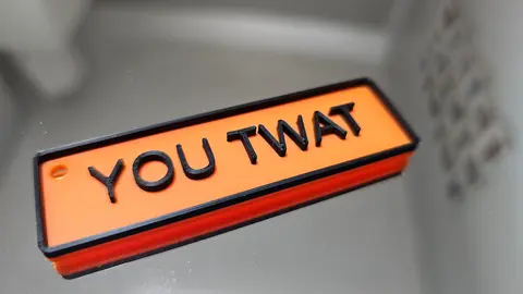 YOU TWAT Funny Adult Rude Explicit Insulting Keyring NSFW