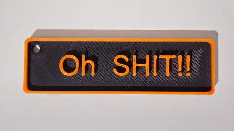 OH SHIT Adult Keyring Funny Rude Explicit Keyring