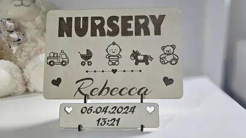 Nursery Door Sign | Plaque With Bedside Table or Shelf Option