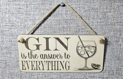 Gin Decorative Sign | Plaque The Answer to Everything