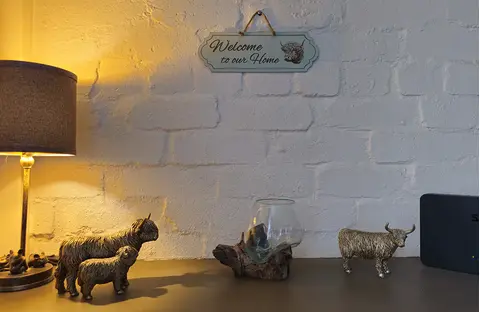 Highland Cow Welcome to our Home Decorative Sign | Plaque