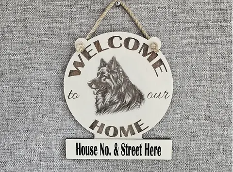 Personalised Welcome to our Home Alsatian Plaque Decorative Sign | German Shepherd