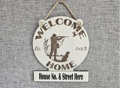 Personalised Welcome to our Home Hunting Scene Plaque Decorative Sign
