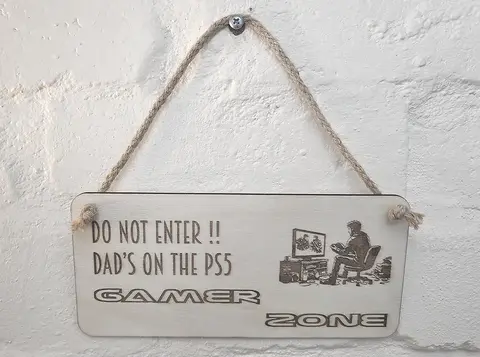 Dad Gamer Plaque Do NOT Enter Dads on the PS5 Playstation Gamer
