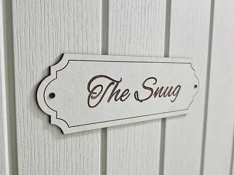The Snug Room Decorative Door Sign | Plaque | Plain | Sage Green | Dusty Pink
