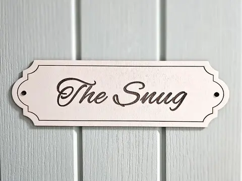 The Snug Room Decorative Door Sign | Plaque | Plain | Sage Green | Dusty Pink