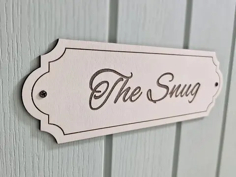 The Snug Room Decorative Door Sign | Plaque | Plain | Sage Green | Dusty Pink