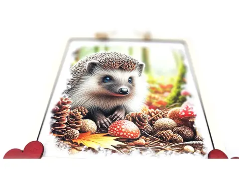 Hedgehog Welcome Sign Modern Design With Colourful Picture
