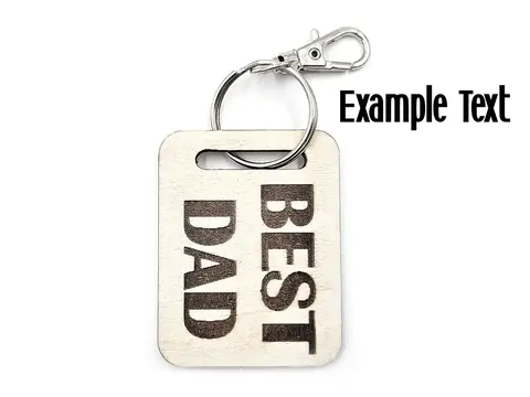 Border Collie Wooden Keyring with Split Ring and Trigger Clip