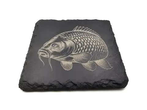 Carp Fishing Square Slate Coaster Gift Ideas For Fishermen | Anglers