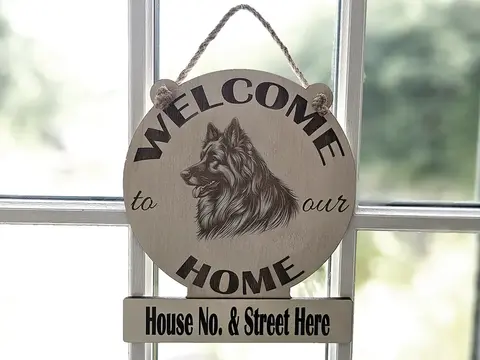 Personalised Welcome to our Home Alsatian Plaque Decorative Sign | German Shepherd