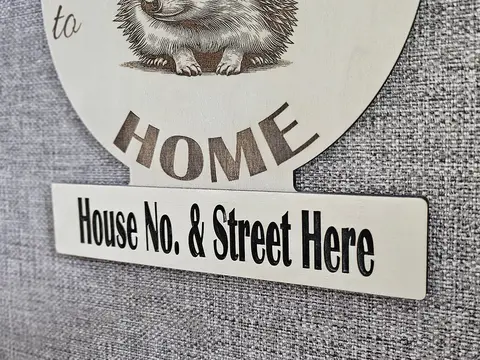 Personalised Welcome to our Home Hedgehog Plaque Decorative Sign