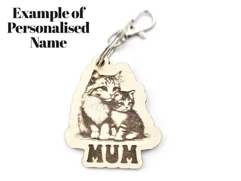 Personalised Novelty Unicorn Wooden Keyring Shaped with Split Ring and Clip Childs Bag Tag