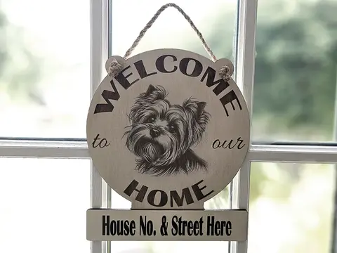 Personalised Welcome to our Home Yorkshire Terrier Plaque Decorative Sign