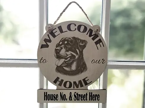 Personalised Welcome to our Home Rottweiler Plaque Decorative Sign